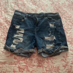 Distressed Denim Shorts